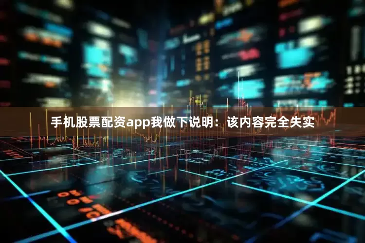 手机股票配资app我做下说明：该内容完全失实